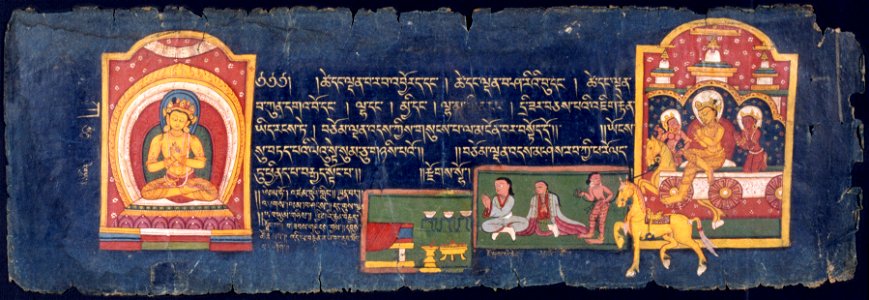Tibetan - Manjushri and a Bodhisattva with Donors - Walters W8562
