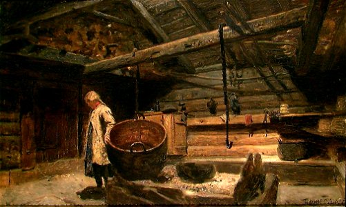 Adolph Tidemand - Open-Hearth Room at Voss - NG.M.00302-022 - National Museum of Art, Architecture and Design