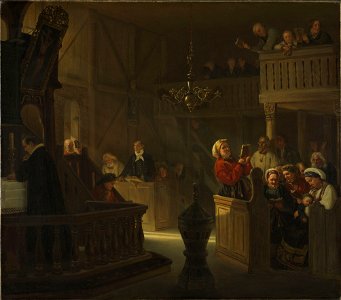 Adolph Tidemand - Service in a Norwegian Country Church - NG.M.00364 - National Museum of Art, Architecture and Design