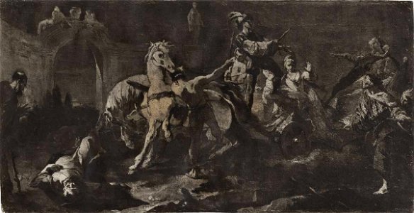 Tiepolo - Tullia Minore travolge il corpo del padre con il suo carro, 1716 - 1720, Bellesi