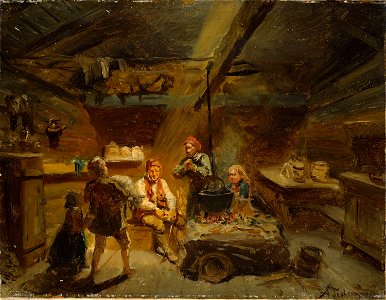 Adolph Tidemand - A Boy bringing Home a sick Lamb - NG.M.00302-083 - National Museum of Art, Architecture and Design