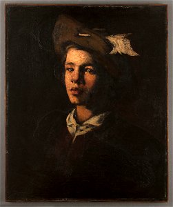Théodule-Augustin Ribot - Jeune homme au chapeau - PDUT1806 - Musée des Beaux-Arts de la ville de Paris. Free illustration for personal and commercial use.