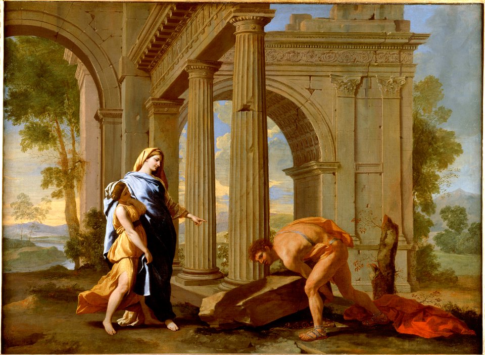 Thésée retrouve l'épée de son père - Poussin - c1638