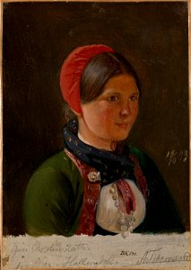 Adolph Tidemand - Girl from Hallingdal - Google Art Project. Free illustration for personal and commercial use.
