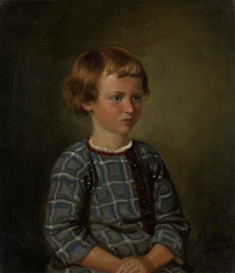 Adolph Tidemand - Portrett av en ung jente (1851)
