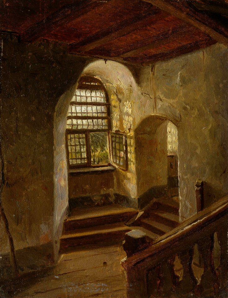 Adolph Tidemand - Stairway in a Castle by the Rhine - NG.M.00302-025 - National Museum of Art, Architecture and Design