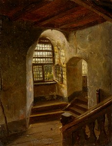 Adolph Tidemand - Stairway in a Castle by the Rhine - NG.M.00302-025 - National Museum of Art, Architecture and Design