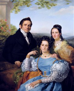 Théodore Joseph Jonet and his two daughters by François-Joseph Navez (1787-1869)