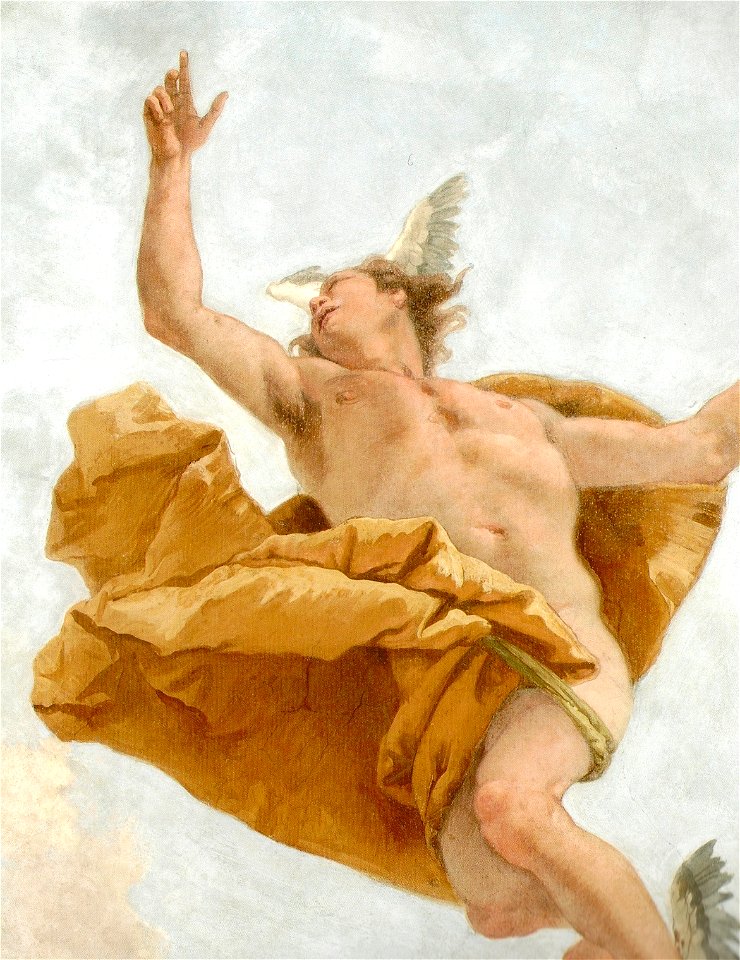 Tiepolo, Giovanni - Deckenfresko im Treppenhaus der Würzburger Residenz - Detail Merkur