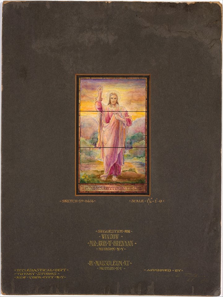 Suggestion for Window, I Am the Resurrection and the Life by Louis Comfort Tiffany