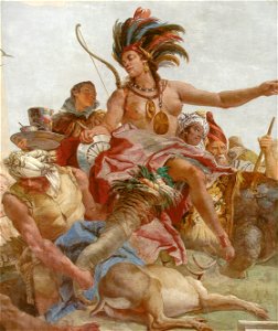 Tiepolo, Giovanni - Deckenfresko im Treppenhaus der Würzburger Residenz - Detail Amerika