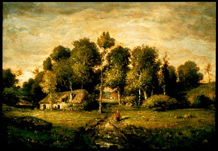 Théodore Rousseau - Cottage in a Clump of Trees - 43.1350 - Museum of Fine Arts. Free illustration for personal and commercial use.