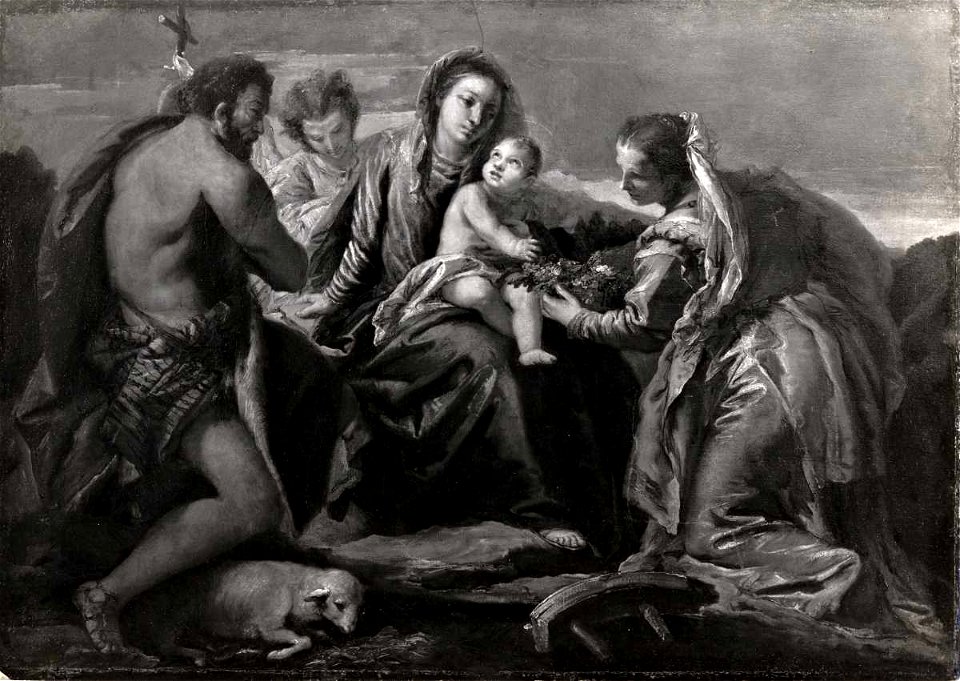 Tiepolo - Pitati - Matrimonio mistico di santa Caterina da Siena alla presenza di san Giovanni Evangelista, 1745 - 1750, Collezione Hausammann