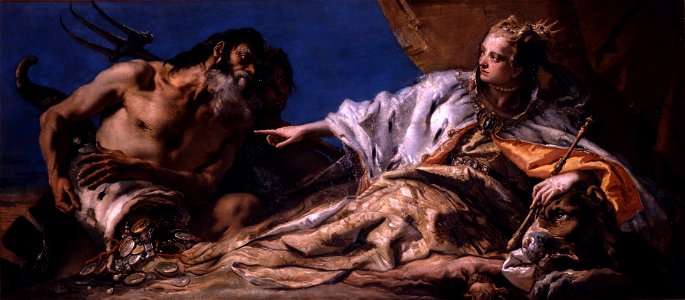Tiepolo, Giambattista - Nettuno offre doni a Venezia - Sala delle quattro porte, Palazzo ducale