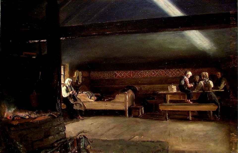 Adolph Tidemand - Farm Interior at Vikøy - NG.M.00302-077 - National Museum of Art, Architecture and Design