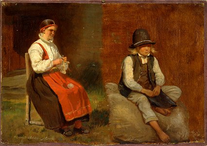 Adolph Tidemand - Figur Studies from Mora in Sweden - NG.M.00302-058 - National Museum of Art, Architecture and Design