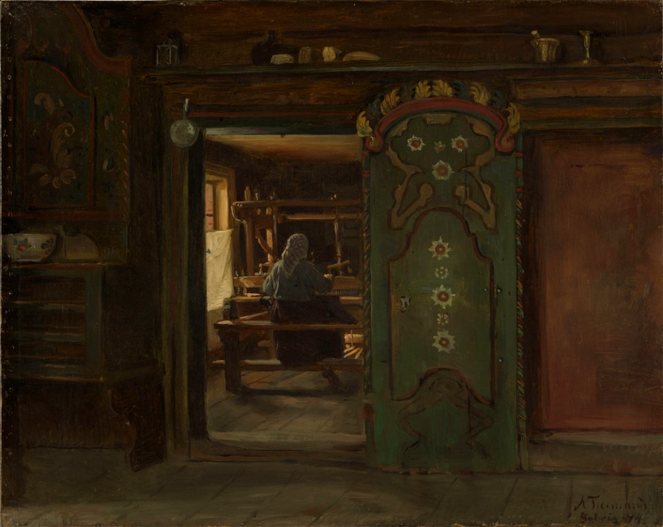 Adolph Tidemand - Woman at the Loom, Gulsvik - NG.M.00302-075 - National Museum of Art, Architecture and Design