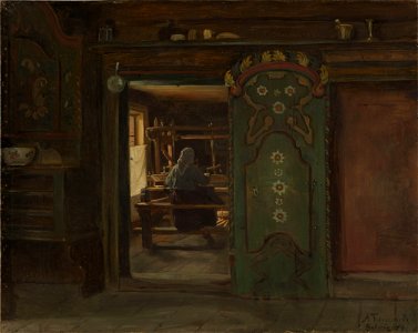 Adolph Tidemand - Woman at the Loom, Gulsvik - NG.M.00302-075 - National Museum of Art, Architecture and Design