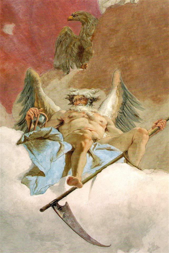 Tiepolo, Giovanni Battista - Treppenhaus der Würzburger Residenz, Detail Saturn