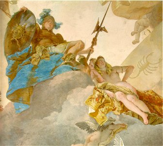 Tiepolo, Giovanni - Deckenfresko im Treppenhaus der Würzburger Residenz - Detail Mars und Venus