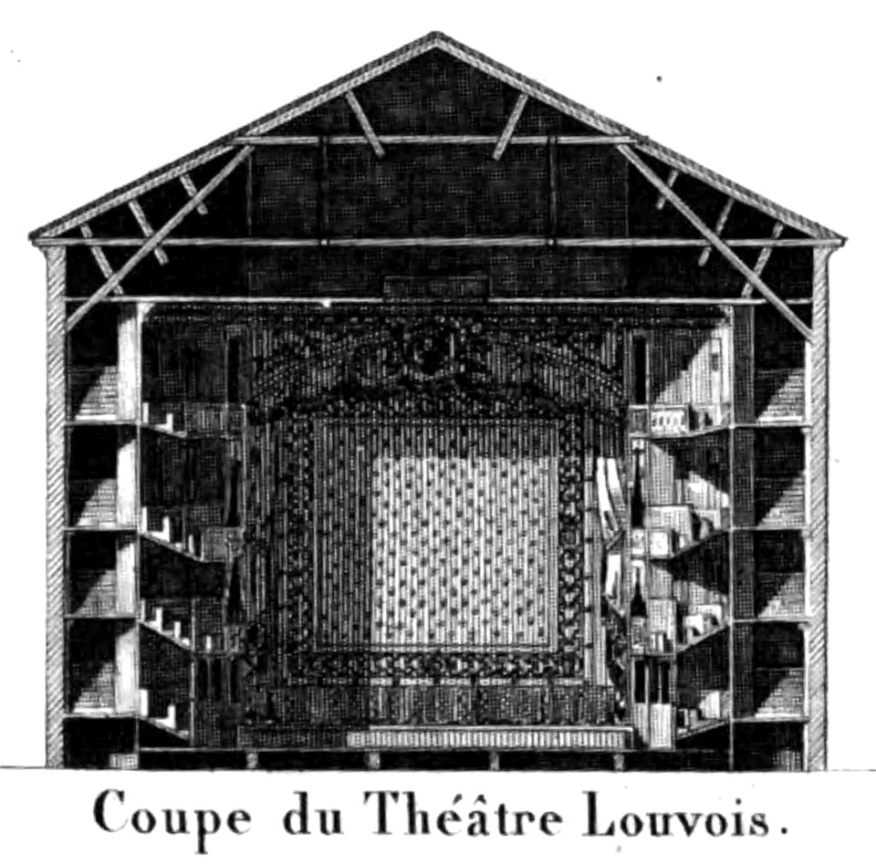 Théâtre Louvois transverse section - Donnet 1821 plate12 - GB Princeton