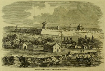 Tien-Tsin, on the Banks of the Peiho River - ILN 1860