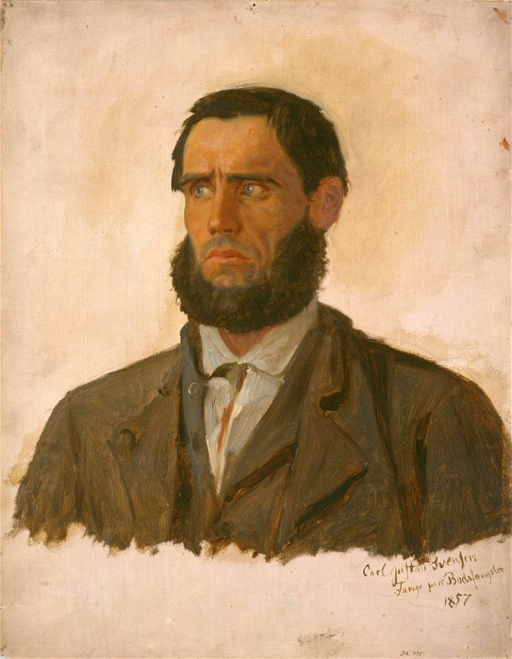Adolph Tidemand - Portrait of the Prisoner Carl Gustav Svendsen - NG.M.00302-045 - National Museum of Art, Architecture and Design