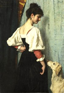 Thérèse Schwartze - Jonge Italiaanse vrouw met de hond Puck