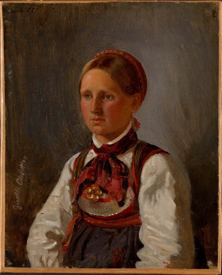 Adolph Tidemand - Portrait of Gunild Olsdatter from Tinn - NG.M.00302-009 - National Museum of Art, Architecture and Design