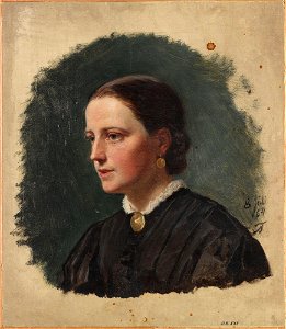 Adolph Tidemand - Portrait of Mrs. Duus - NG.M.00302-036 - National Museum of Art, Architecture and Design. Free illustration for personal and commercial use.