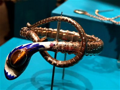 Tiger eye and enamel bracelet