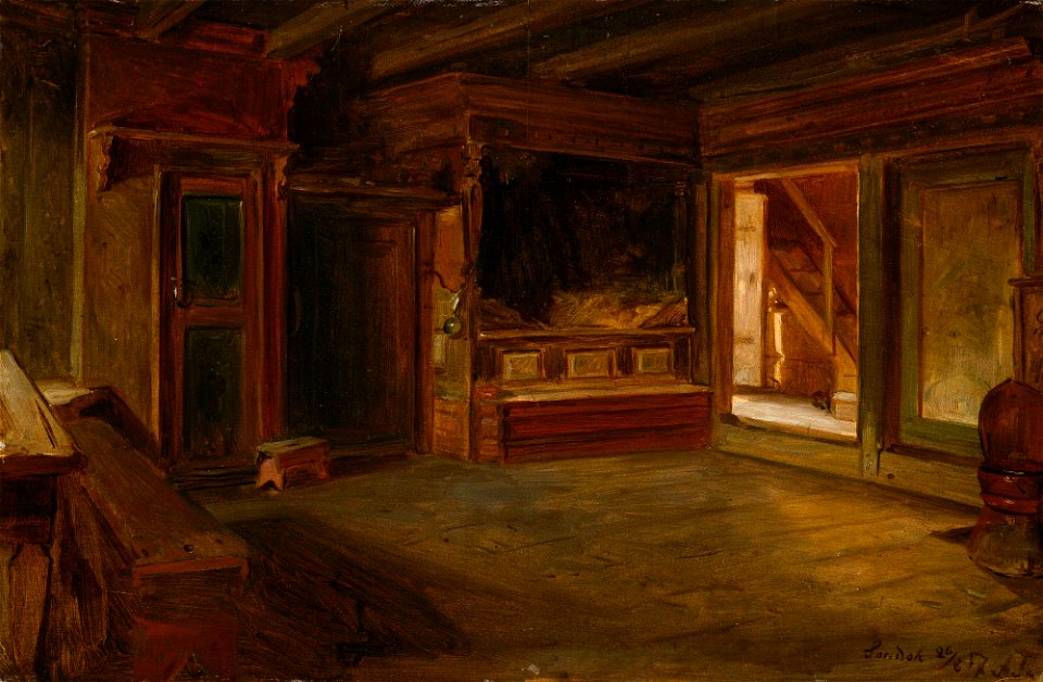 Adolph Tidemand - Farm Interior from Sandak - NG.M.00302-055 - National Museum of Art, Architecture and Design