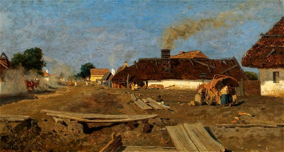 Tina Blau - A Village Road in Szolnok