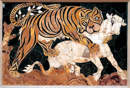 Tiger attacking a calf - Google Art Project