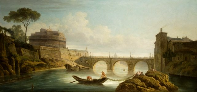 Tiber und Engelsburg 19Jh