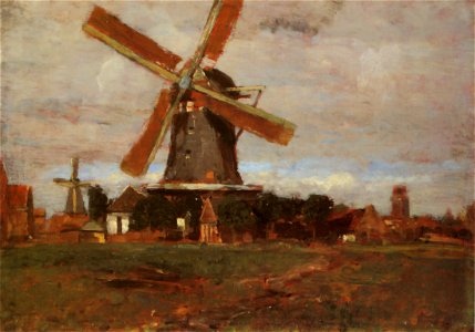 Tina Blau, Windmühle bei Dordrecht