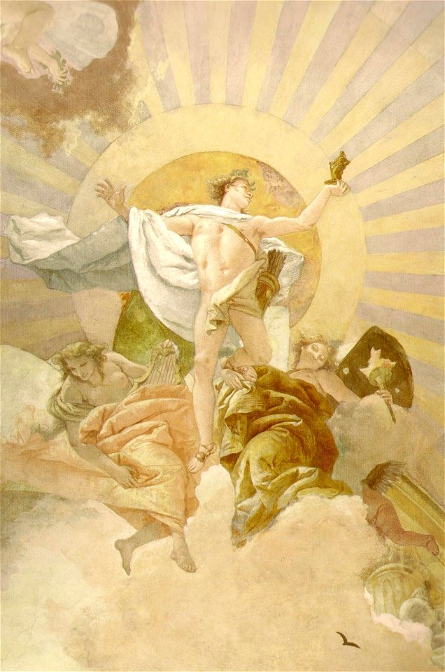 Tiepolo, Giovanni - Deckenfresko im Treppenhaus der Würzburger Residenz - Detail Apollo v.2