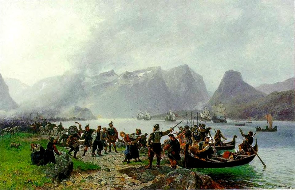 Adolph Tidemand & Morten Müller - Sinclairs landing i Romsdal
