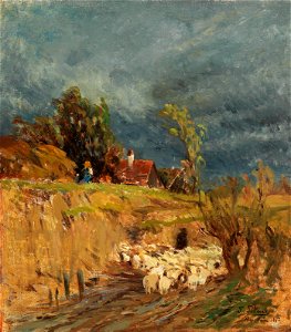 Tina Blau - A brewing storm over Haslau