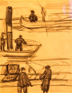 Tihanyi - Boaters, drawing
