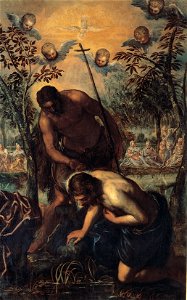 Tintoretto - Baptism of Christ - Google Art Project. Free illustration for personal and commercial use.