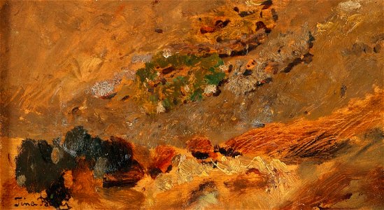 Tina Blau - Stones, Soil, Grasses, oil study for the painting An der Friedhofsmauer