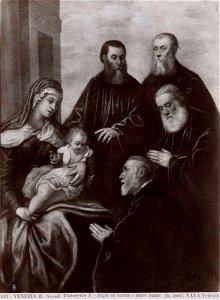 Tintoretto - Madonna con Bambino e quattro provveditori, 1553, inv. 243