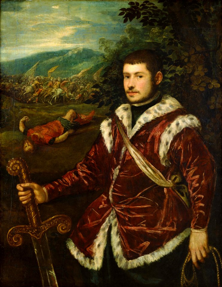 Tintoretto (Jacopo Robusti) - Portrait of a Young Man as David - Google Art Project