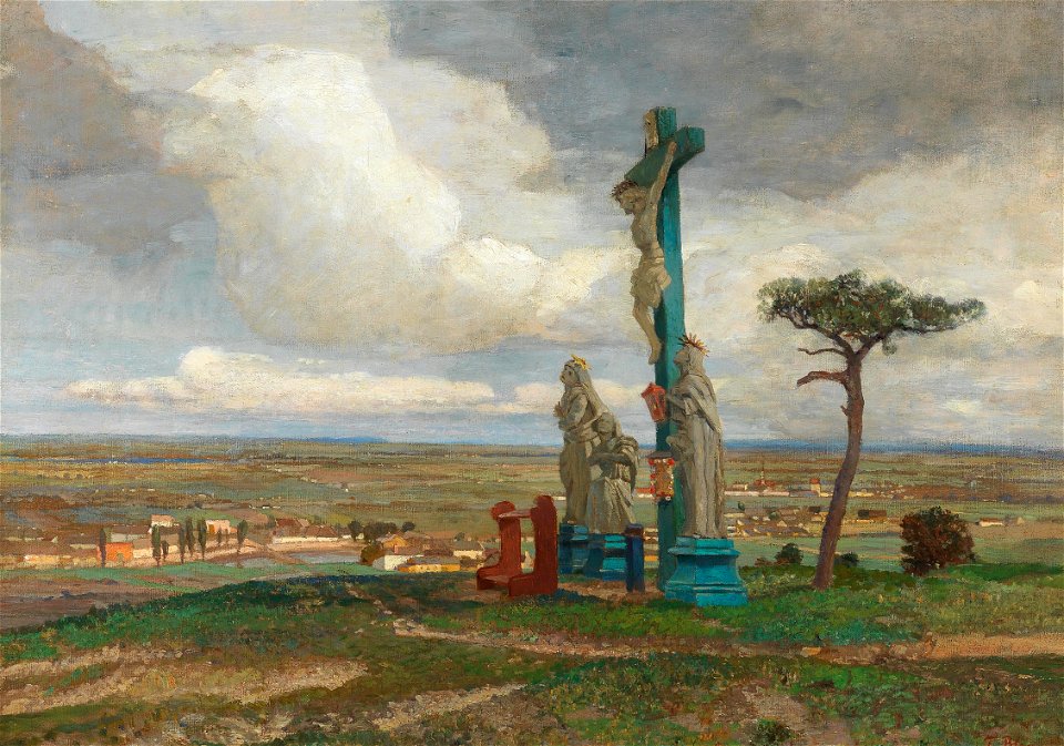 Tina Blau - A Calvary group on the Hochberg near Perchtoldsdorf