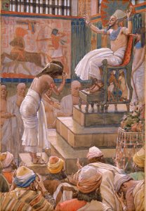 Tissot Joseph and His Brethren Welcomed by Pharaoh. Free illustration for personal and commercial use.