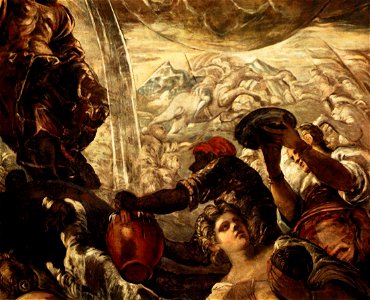Jacopo Tintoretto - Moses Drawing Water from the Rock (detail) - WGA22536