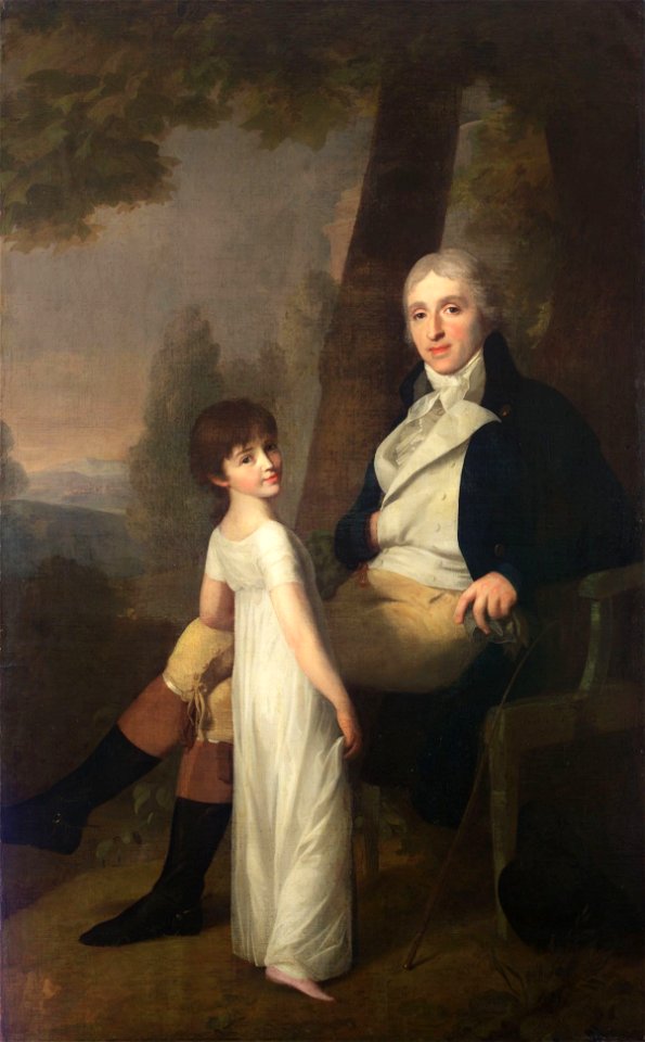 Johann Friedrich August Tischbein - Der Leipziger Kaufherr Jaques Ferdinand Dufour-Feronce mit seiner Tochter Constance Aimée - Museumslandschaft Hessen Kassel, Gemäldegalerie Alte Meister