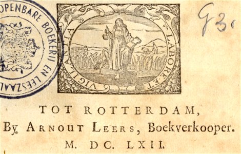 Titelblad - uitsnede Arnout Leers Boekverkooper - BNA-DIG-KOSTBARE-0427-002