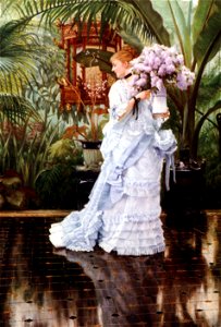 Tissot lilacs 1875. Free illustration for personal and commercial use.